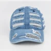 Oversized-Rip Denim Baseball Cap
