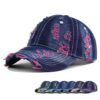 Heavy-Distress Denim Streetwear Cap