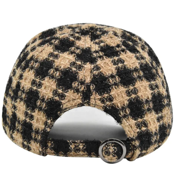 Houndstooth Tweed Baseball Cap