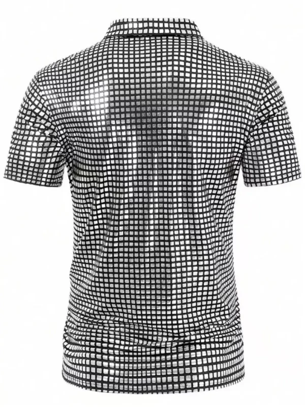 Men's Textured Short Sleeve Polo Shirt