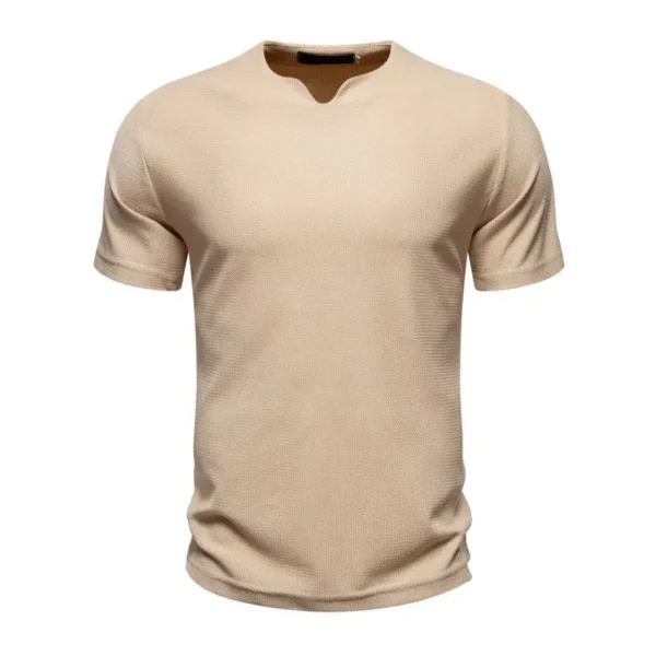Men's Knit V-Neck Casual T-Shirt