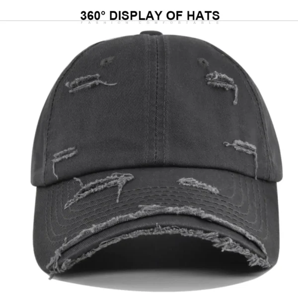 Solid Distressed Washed Baseball Cap