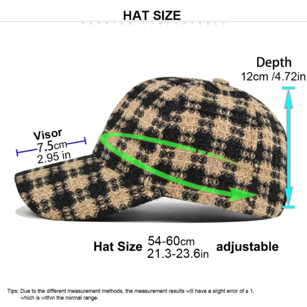Houndstooth Tweed Baseball Cap