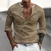 Men's Striped Long Sleeve Casual T-Shirt
