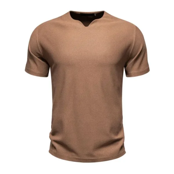 Men's Knit V-Neck Casual T-Shirt