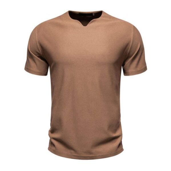 Men's Knit V-Neck Casual T-Shirt