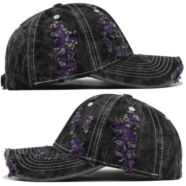 H61ed6a62d758470da290041b8609f6304.jpg_960x960q80.jpg Color-Trim Distressed Denim Cap