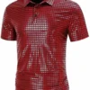Men's Textured Short Sleeve Polo Shirt