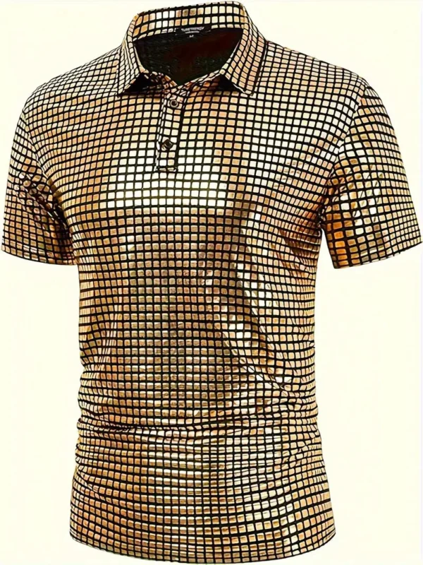 Men's Textured Short Sleeve Polo Shirt