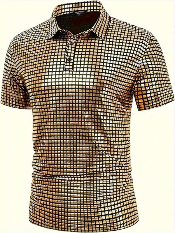 Men's Textured Short Sleeve Polo Shirt