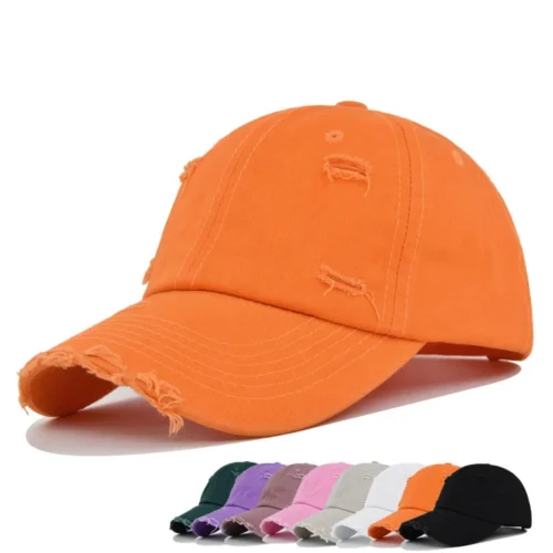 Ripped Washed Denim Baseball Cap