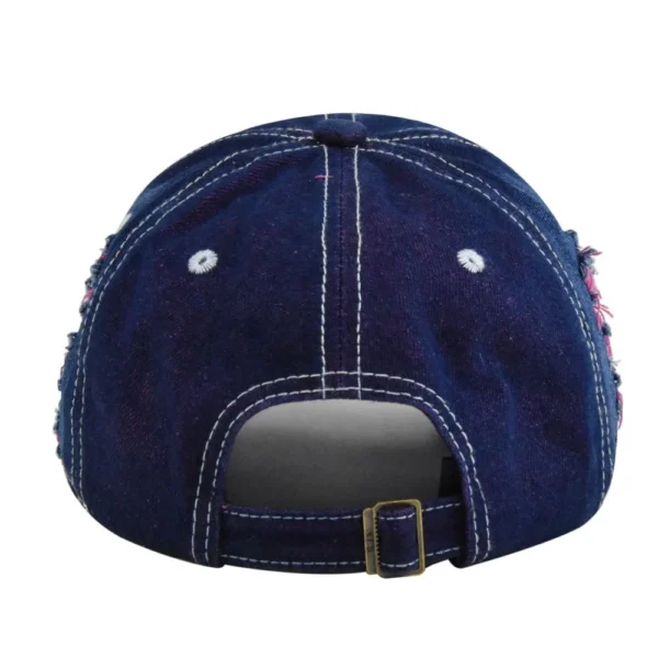 Heavy-Distress Denim Streetwear Cap