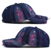 Heavy-Distress Denim Streetwear Cap