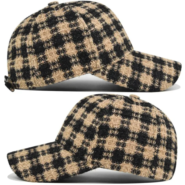 Houndstooth Tweed Baseball Cap