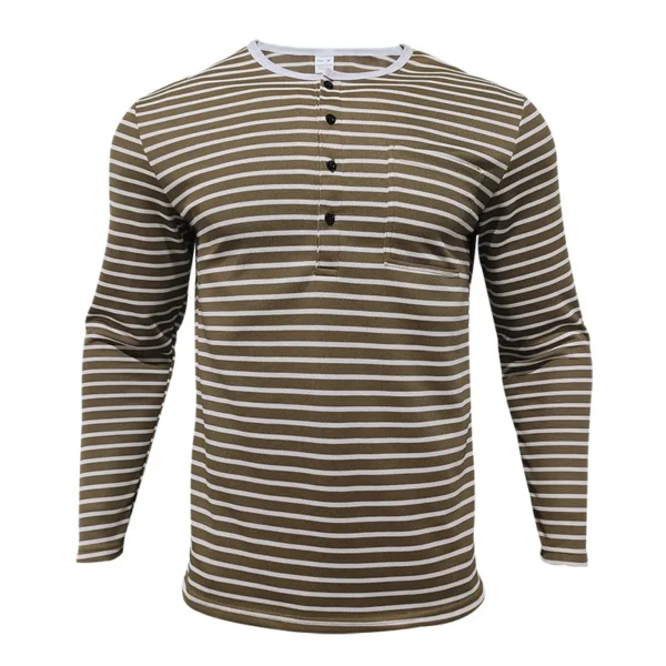 Men's Striped Long Sleeve Casual T-Shirt
