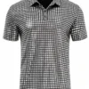 Men's Textured Short Sleeve Polo Shirt