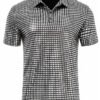 Men's Textured Short Sleeve Polo Shirt