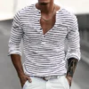 Men's Striped Long Sleeve Casual T-Shirt
