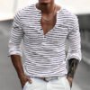 Men's Striped Long Sleeve Casual T-Shirt