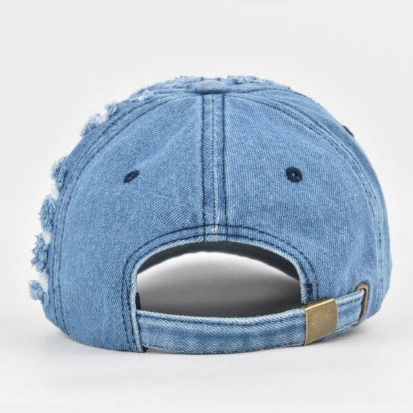 Oversized-Rip Denim Baseball Cap