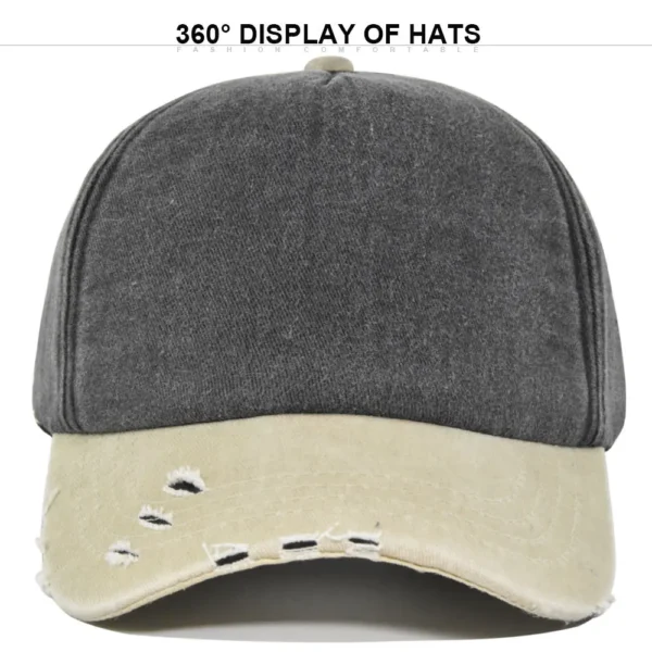 Hb27f2fccb9a6444a920ad6cd0490346d7.webp Color-Block Washed 5-Panel Cap