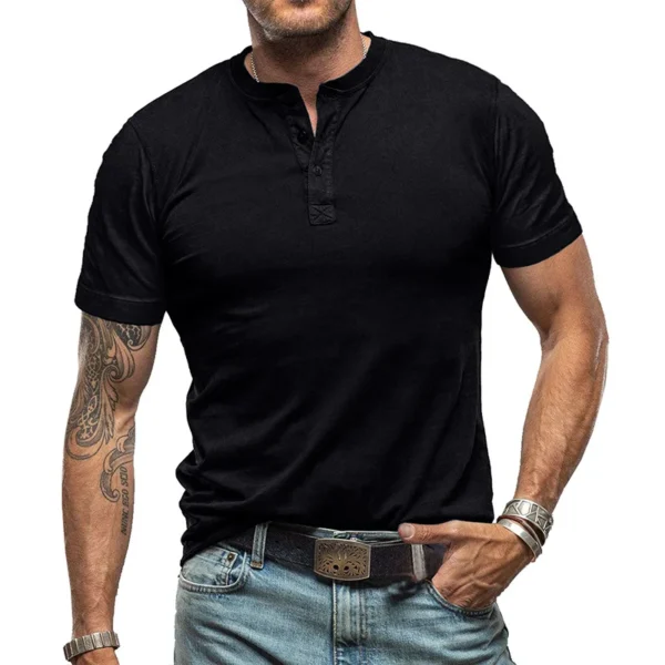 Hbd15f2ca4a674827a5a1f523fbeb74bdd.webp Men's Solid Crew Neck Casual T-Shirt