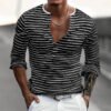 Men's Striped Long Sleeve Casual T-Shirt
