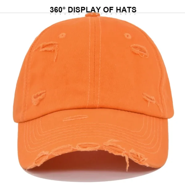 Hdd49fff90b4f4e6eaa43ff1f6c3eaef3M.webp Ripped Washed Denim Baseball Cap
