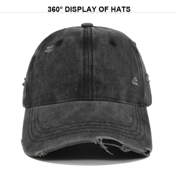 Distressed Washed 6-Panel Dad Cap