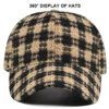 Houndstooth Tweed Baseball Cap