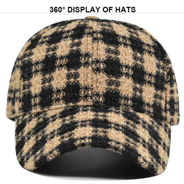 Houndstooth Tweed Baseball Cap