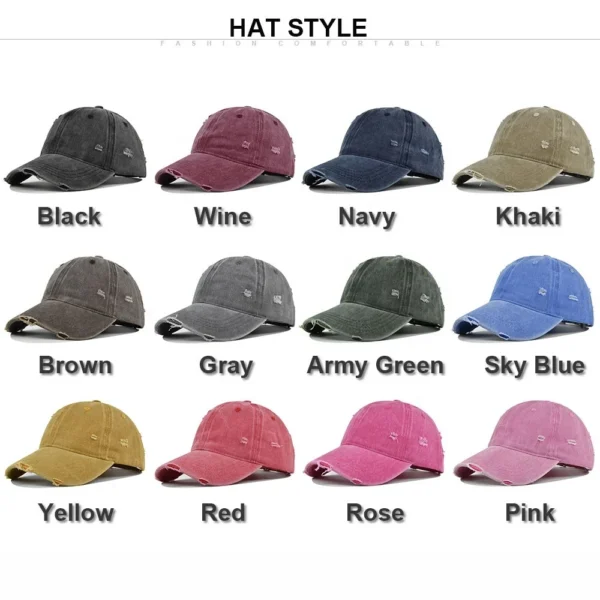 Distressed Washed 6-Panel Dad Cap