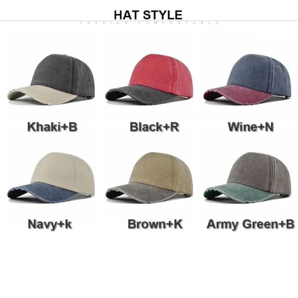 Hf908fc6bc69b4b9ba8ed1ec6d7102f9cy.webp Color-Block Washed 5-Panel Cap